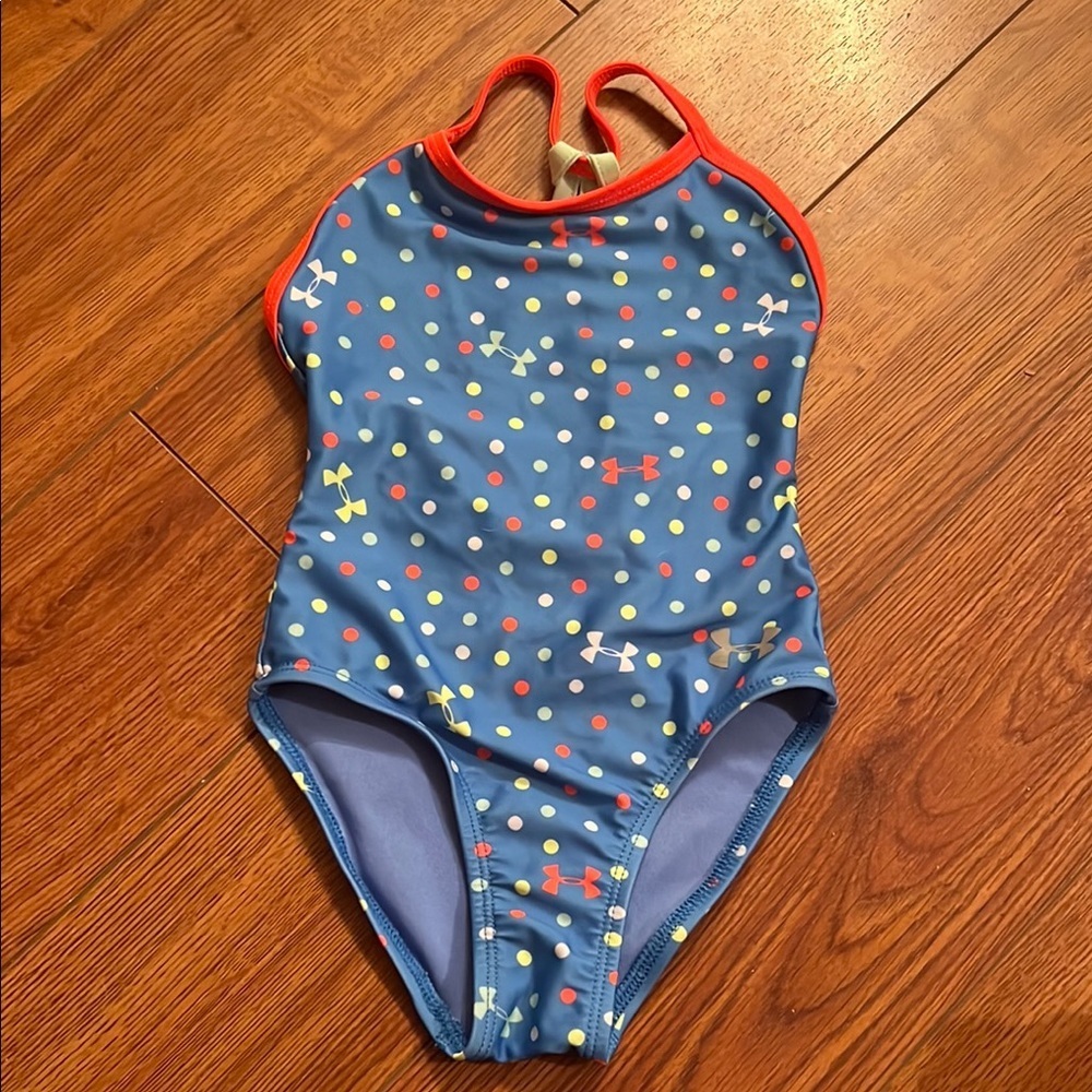 Under Armour Kids' Polka Dot Swimsuit - Blue and Red